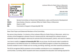 A letter in support of AB-759, supporting DACA professional licensure.