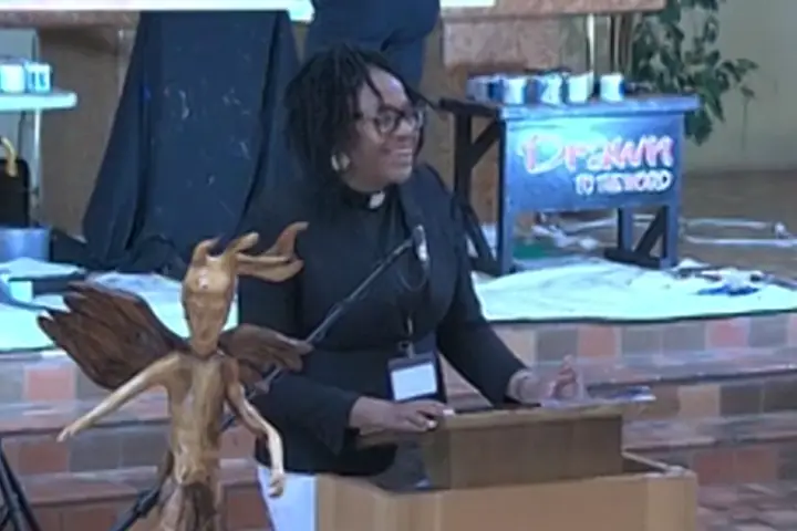 The Rev. JaNaé Bates Imari speaking at the EcoFaith Summit.
