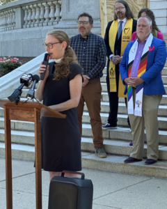 Rev. Wendy Moen speaking.