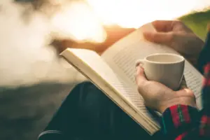 A person reading.