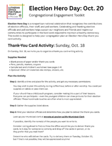 The first page of the Election Hero Activity Planning Toolkit.